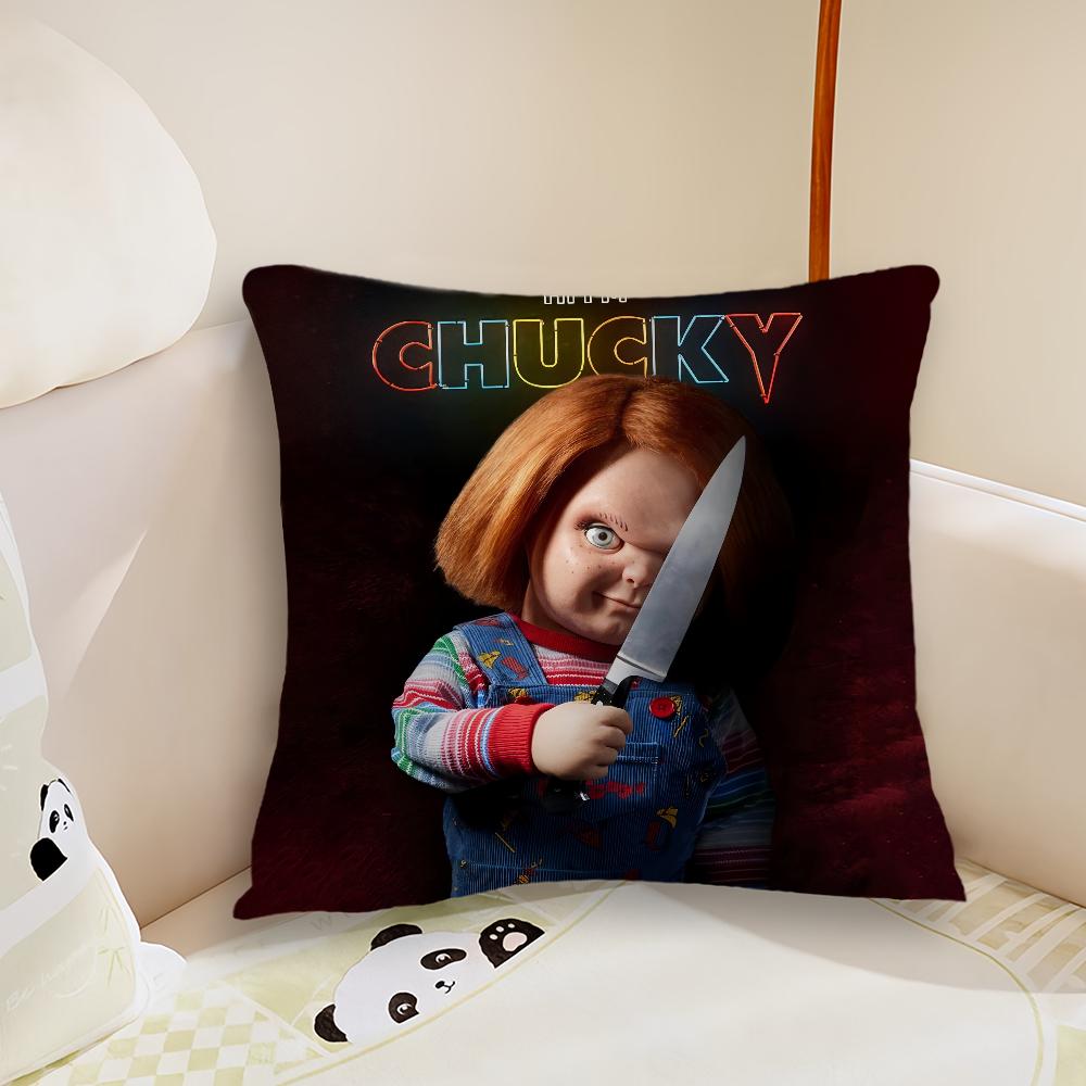 Movie Chucky Childs Play Cushion Cover Pillow Case Plush Fabric Soft Double Sided Print Sofa Cushion Cover Throw Pillow Covers