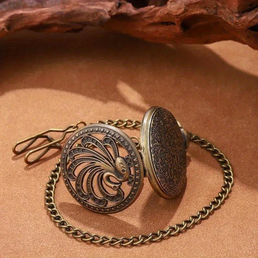 Men's Fashionable and Exquisite Night Sky Dial Design with Hollowed Out Quartz Pocket Watch, Ideal Choice for Gifts