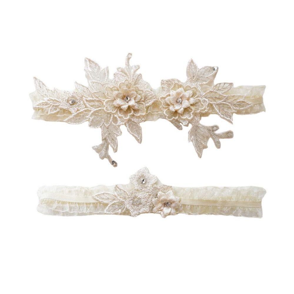 Wedding Lace Garter Ring Rhinestones Thigh Leg Belt Fashion Bride Thigh Garter  For Women