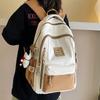 New Trend Fashion Backpack Contrast Color Campus Style School Bag Large Capacity Student Leisure Travel Backpack