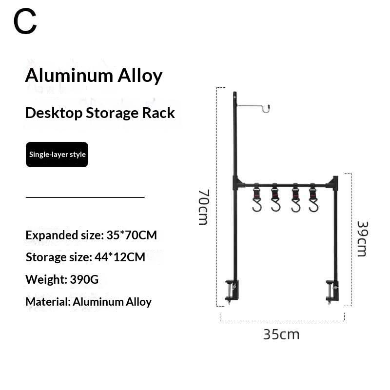 Camping Shelf Lantern Stand Light Pole Hook Picnic Tableware Hanging Racks Detachable Aluminium Alloy Light Hangers Stand