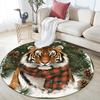 Vintage Tiger,Round Area Rug,Carpet Rug for Living Room Bedroom Sofa Playroom Decor,Non-slip Floor Mat
