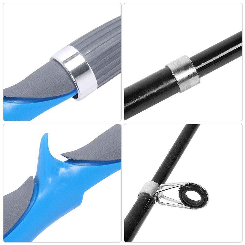Ultralight Carbon Fishing Rod Protable Telescopic Sea Pole Fishers Tackle Blue Handle 1.2m