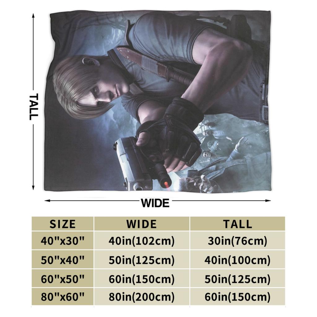 Leon S. Kennedy Video Game Residents Evils 4 Warm Soft Blankets Kids Plush Throw Blanket Funny Flannel Bedspread Sofa Bed Cover