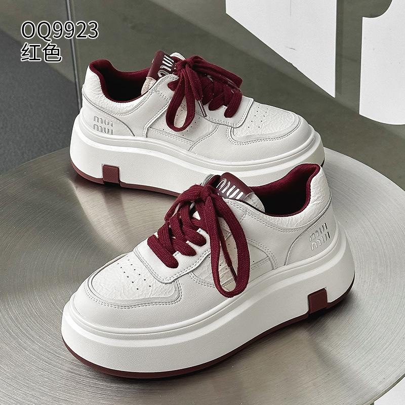 

Thick-soled autumn and winter new ins trendy suction film sole leather velvet casual board shoes 34 красный