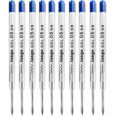 Iungo Compatible PARKER Gel Ink Ballpoint Pen Refills Parker Jetstream Prime Refills (Blue Black, Metal, 10, 05)