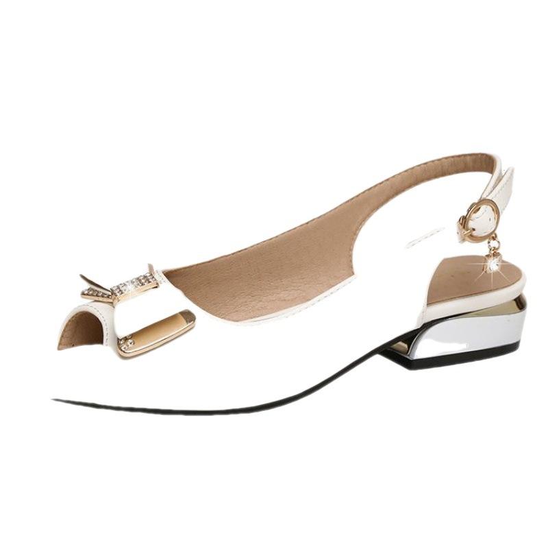 Women's Summer Flat Sandals Fish Mouth Design Versatile Low Heel Comfortable Shoes Rhinestone Bow Cushioning New Style Women's