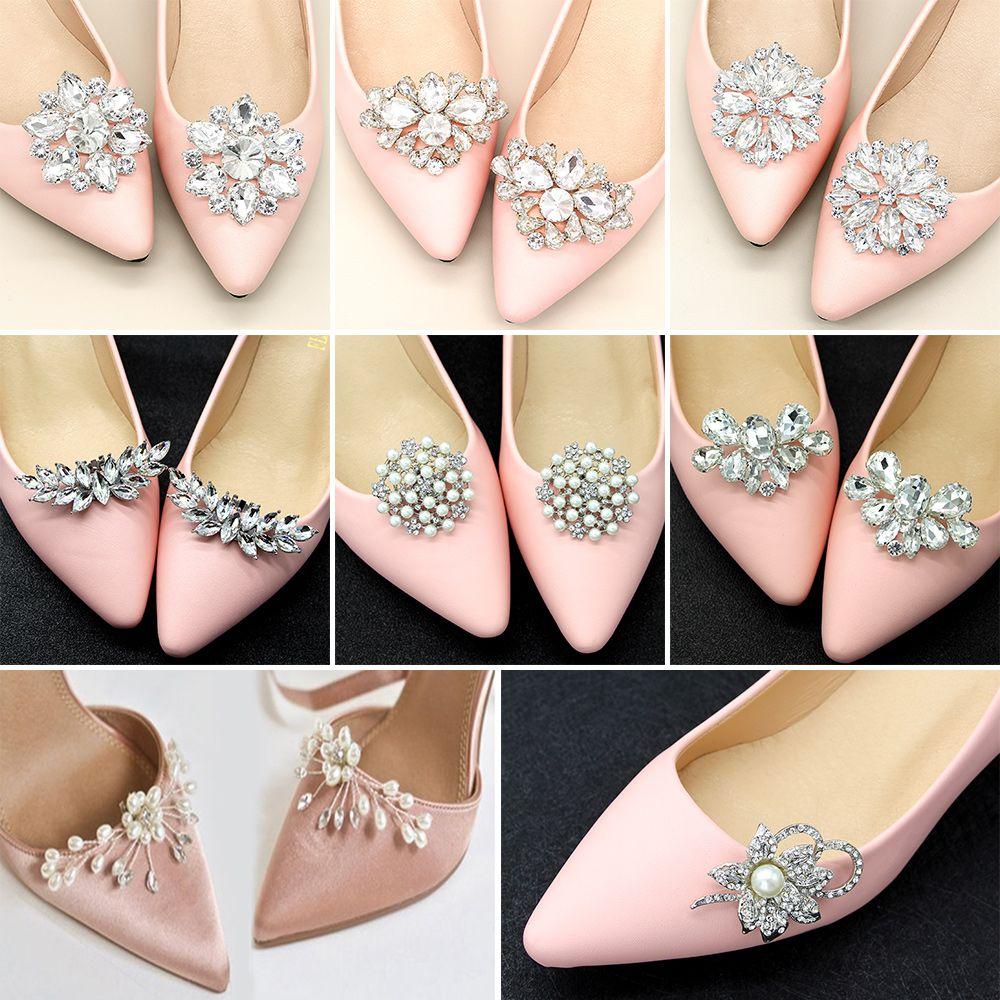1PC Lady Shoe Clip Wedding Shoes High Heel Women Bride Decoration Rhinestone Shiny Decorative Clips Charm Buckle