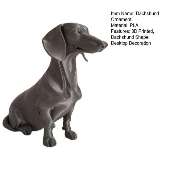 3D Printed Dachshund Figurine PLA Matte Dog Statue Animal Sculpture Home Office Desktop Bookshelf Decoration Ornament