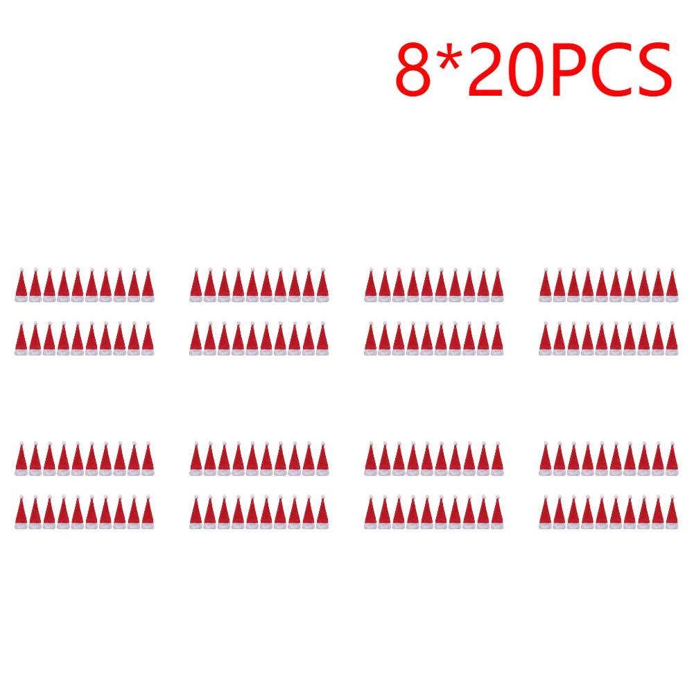 Mini Christmas Hats Christmas Candy Cover Xmas Lollipop Hats Cute Lollipop Cap Children Gift  New Year Christmas Decorations