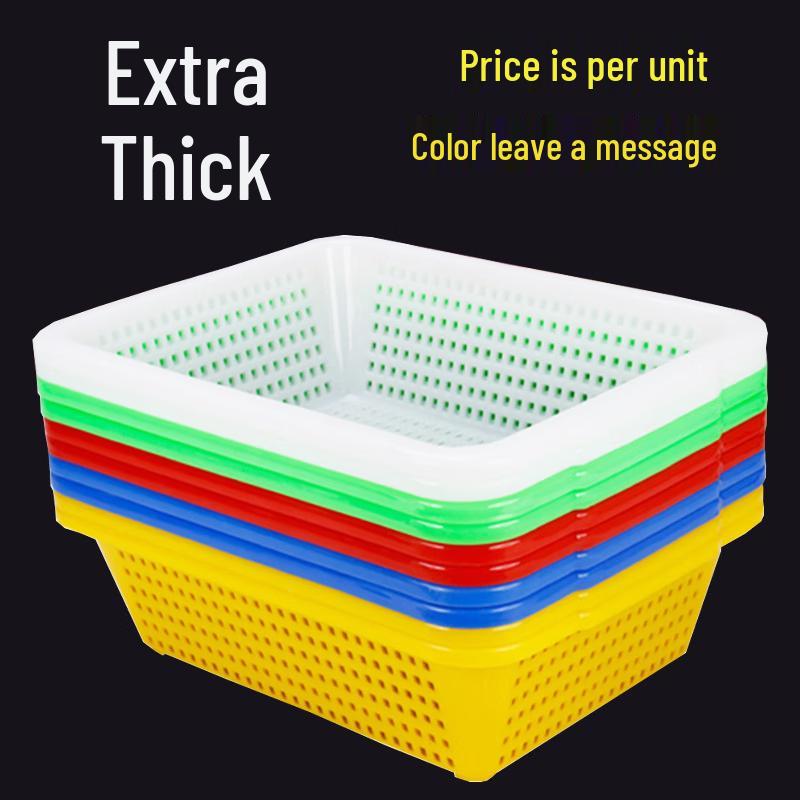Square Plastic Kitchen Drain & Storage Baskets (2-Pack)