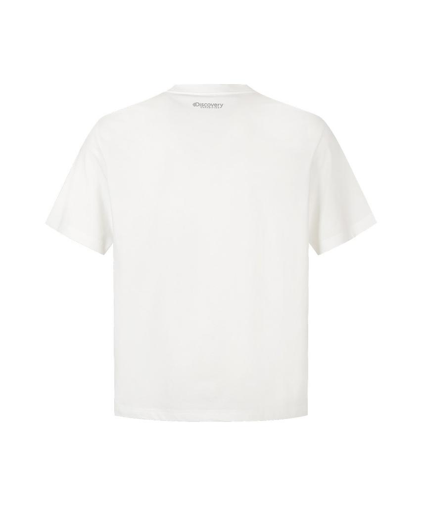 DISCOVERY EXPEDITION Uni Freshvent Collage Lettering Short Sleeve T-Shirt (White)