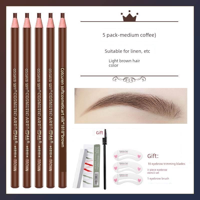 1818 Hengsi Threaded Eyebrow Pencil Waterproof Long-Lasting Non-Fading Henry Eyeliner Pen Two-In-One for Tattoo Artists