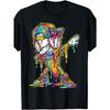 Cotton  Retro Baseball Drip Tshirt  Ice Cream Drip Pattern Round Neck Casual Electric Butt Dance Pose Graphic T Shirts