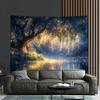 Forest Luminous Wall Tapestry Polyester Fiber Living Room Bedroom Party Home Decoration Wall Hanging Art for Bedroom Living Room