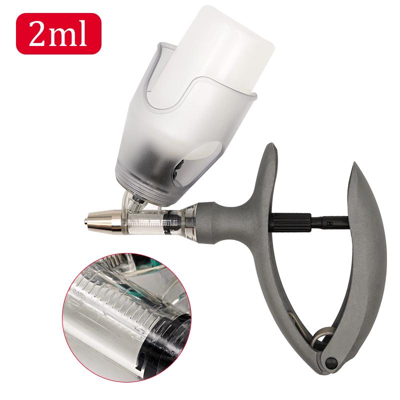 1/2/5ml Automatic Veterinary Continuous Syringe Adjustable with Bottle Animal Injection Vaccine for Livestock Pig Cattle Sheep