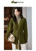 New Women's Versatile Pure Wool Cardigan - Loose, Long Sleeve, No Buttons, With Pockets, Trendy Outerwear Sweater Coat.
