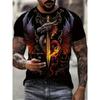 Summer Animal Dragon Pattern 3D Print T-Shirt Short Sleeve Outdoor Fashion Street Round Neck Top OverSize Casual Men's Clothing