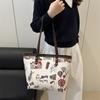 Bear Graffiti Shoulder Bag Women's Spring New Foreign Fashion Versatile Handbag Diagonal Span Bucket Bag