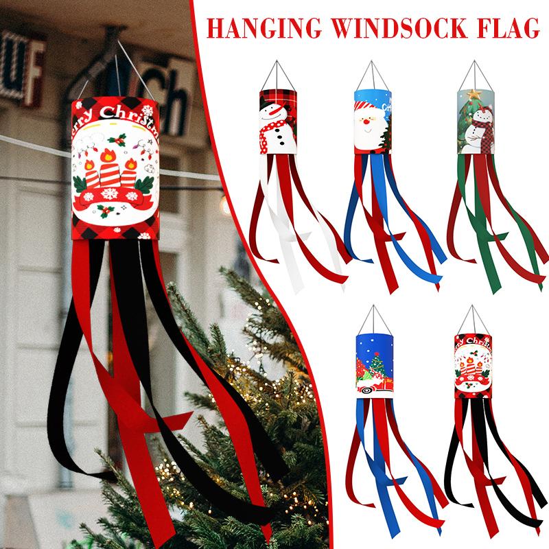 

Tingml подвесной ветроуказательный флаг Рождественский флаг дыхательной трубы ветровые носки для наружных украшений