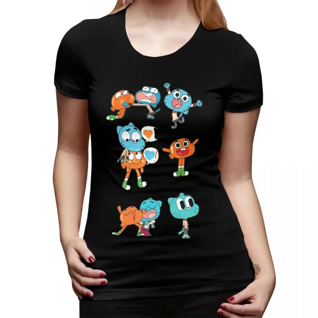 Gumball TShirt for Women Round Neck Streetwear T Shirts Womens Short Sleeve Summer Clothes Tops