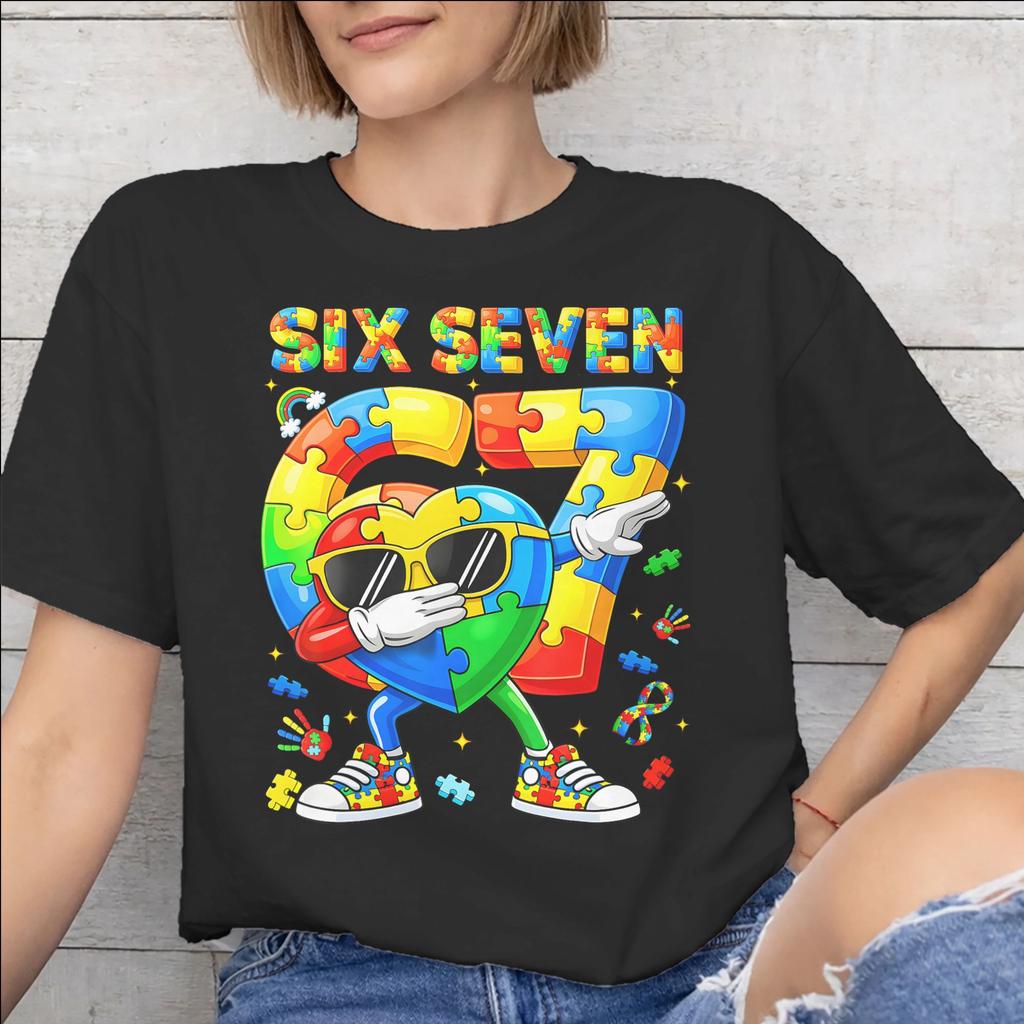 New Arrival Dabbing Puzzle Autism Awareness T Shirt for Men Women 100 Cotton Tshirts Short Sleeve Clothing