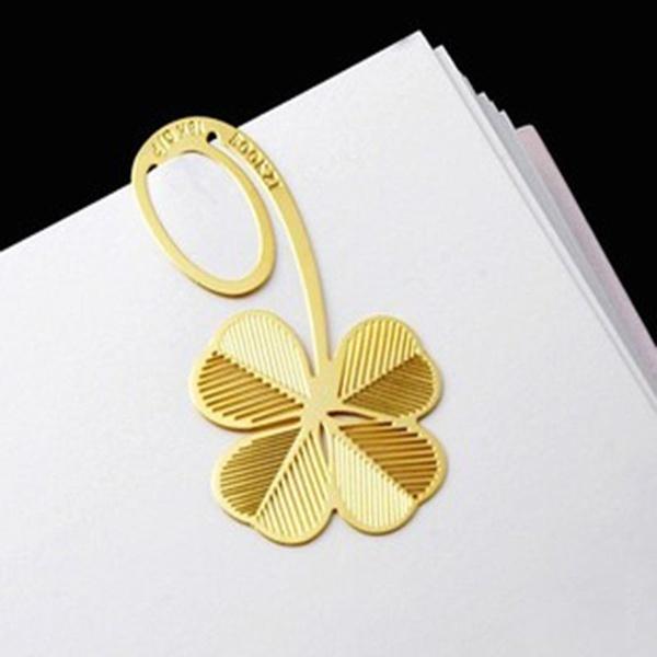 Plant 4Pcs Classical Four Leaf Wedding Graduation Gift Metal Bookmark