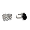 Art Deco Geometric Dark Cold Style Ring Zirconia Inlaid High-end Ins Style Personality Adjustable Fashionable Female Finger Ring