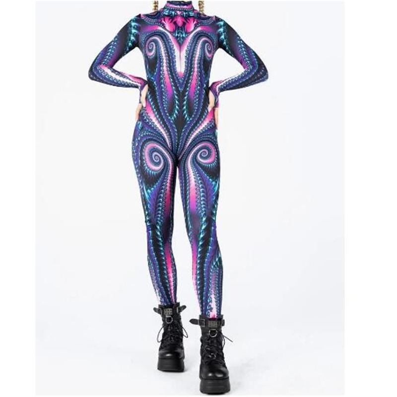 Unisex Sexy Black White Graphic Print Jumpsuit Halloween Line Art Muscle Cosplay Bodysuit Holiday Party Zentai Suit Rave Catsuit