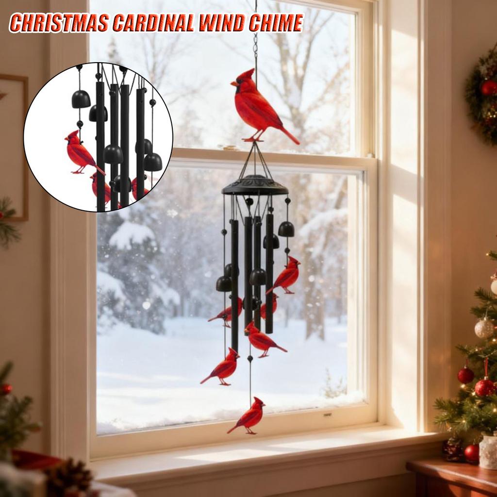Christmas Wind Chimes Decoration, Indoor And Outdoor Red  Wind Chimes, Metal Wind Chimes For Indoor, Outdoor, Garden And Courtyard Decoration