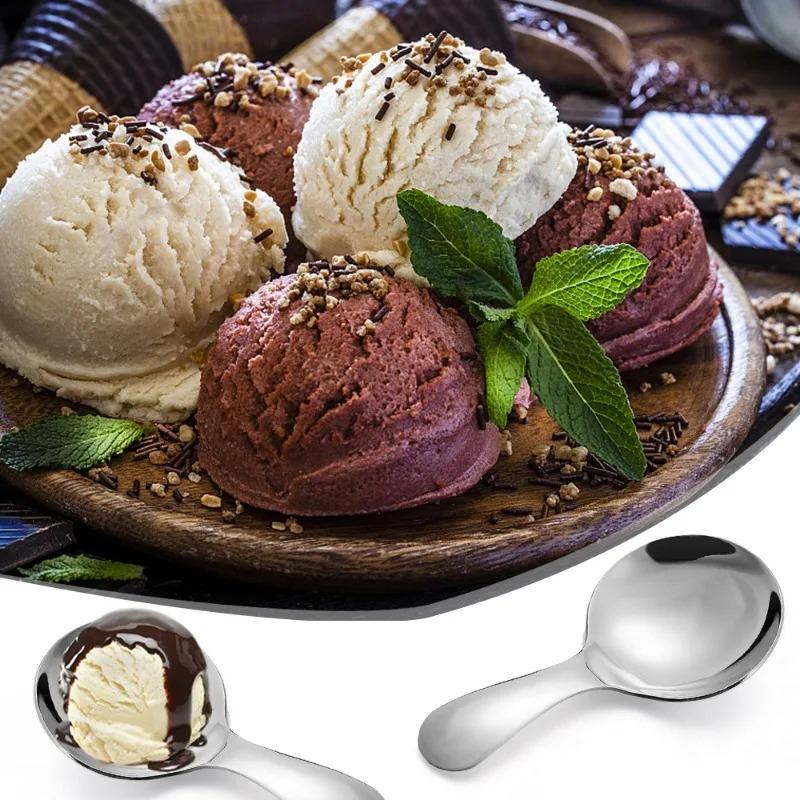 Short Handle Dessert Spoon Stainless Steel Creative Coffee Spoon Multipurpose Mini Cute Ice Cream Cake Scoop Kitchen Tableware