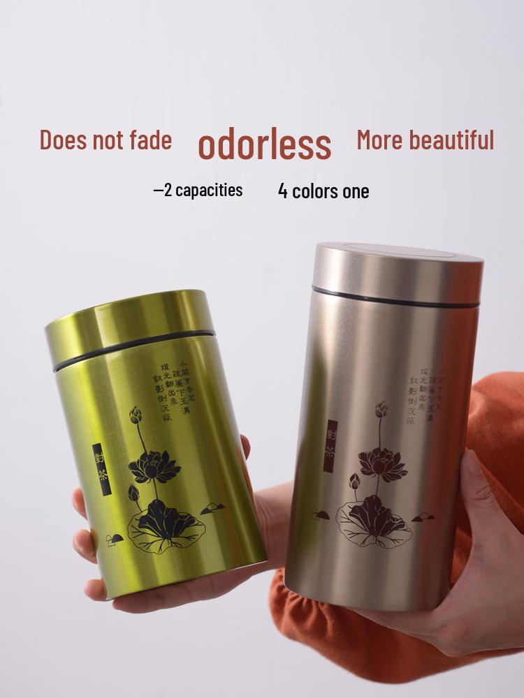 Stainless Steel Moisture-Proof Tea Canister - Small Size, Sealed Empty Container for Home Use