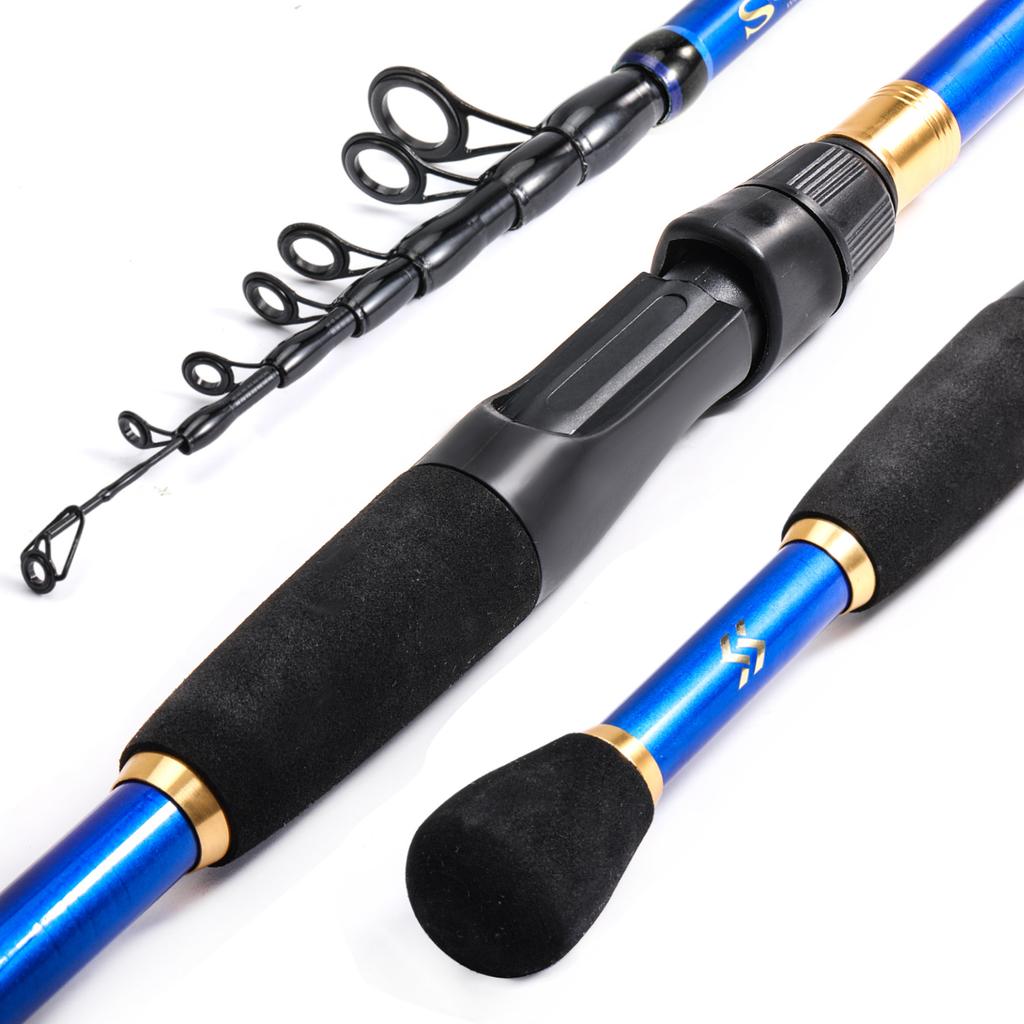 Sougayilang 1.8-2.4m Cannes à pêche télescopiques Ultra légères Spinning Casting Canne en carbone Accessoires de pêche Poids du leurre 10-30g