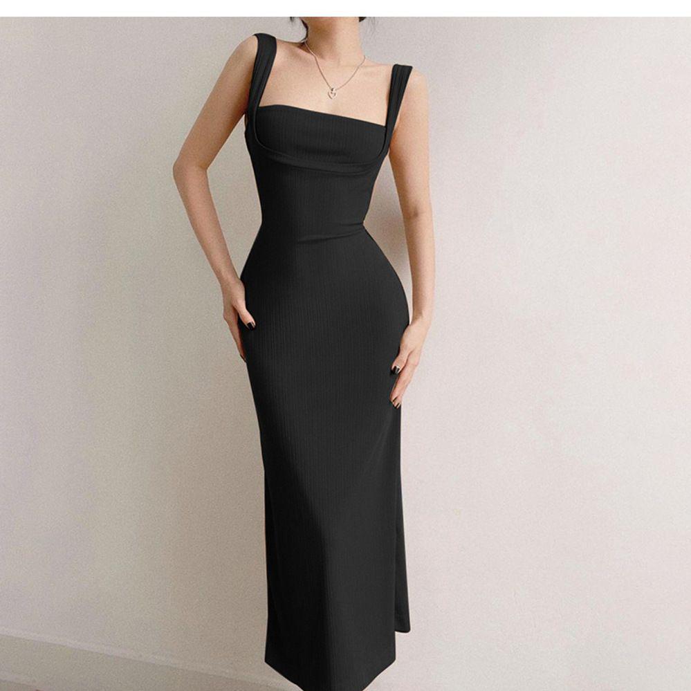 Hollow-Back Backless Dress for Women - Slimming Suspender Long Skirt with Built-in Inner Wear