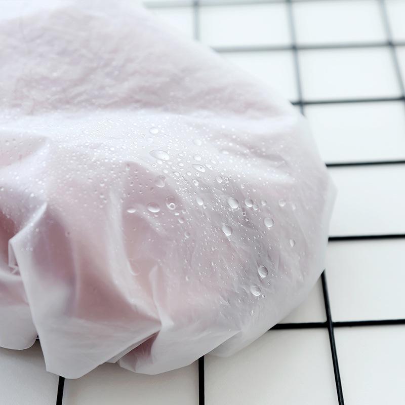 Solid Color Double Layer Waterproof Shower Cap for Women