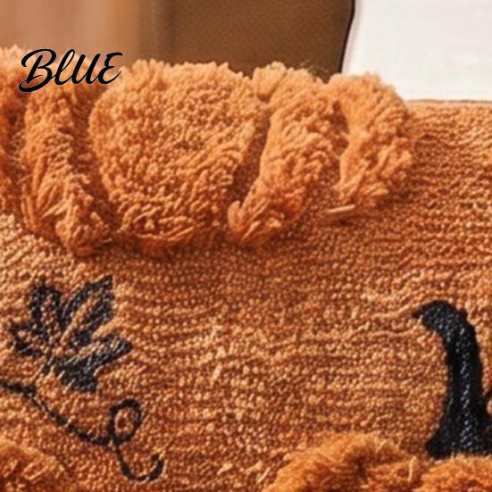 Decorative Pumpkin Accent Thanksgiving Cushion Cover Plush Embroidered Throw Pillow Soft Case Cozy for Farmhouse Home Autumn Decor Square