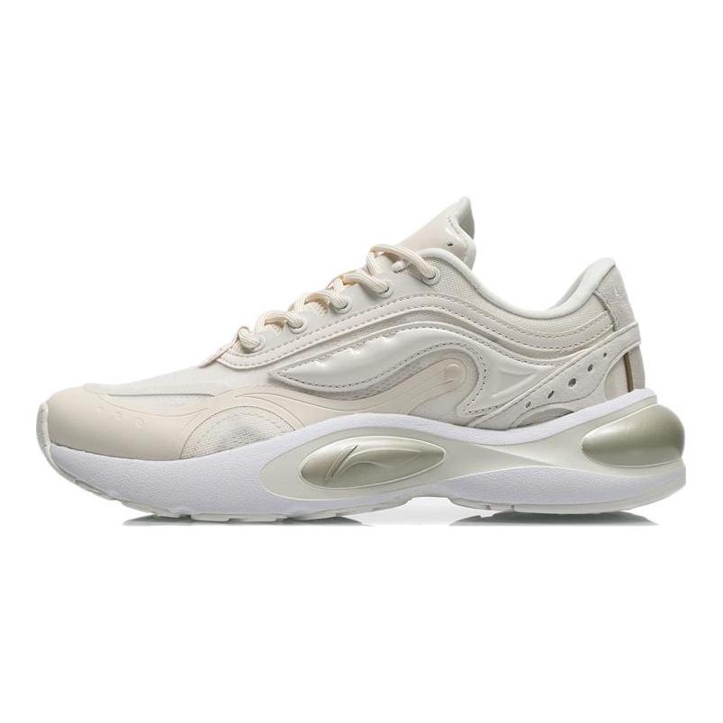 Li Ning V8 Slip Resistant Abrasion Resistant Low top Running Shoes Women's Eggnog Gray ARHR056-2