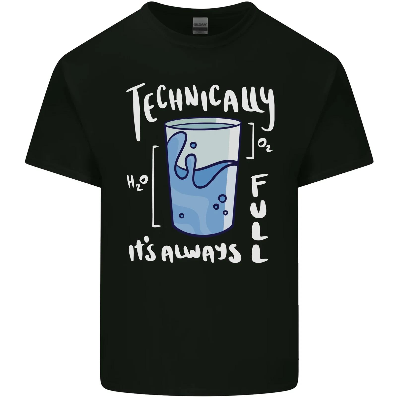 

Technically the Glass is Always Full Science Nerd Kids T-Shirt Childrens L