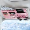 Multifunctional Car Sun Visor Organizer - Storage Bag with Zipper Pouch, Glasses Clip, and Sunglasses Holder - Car Interior Accessories