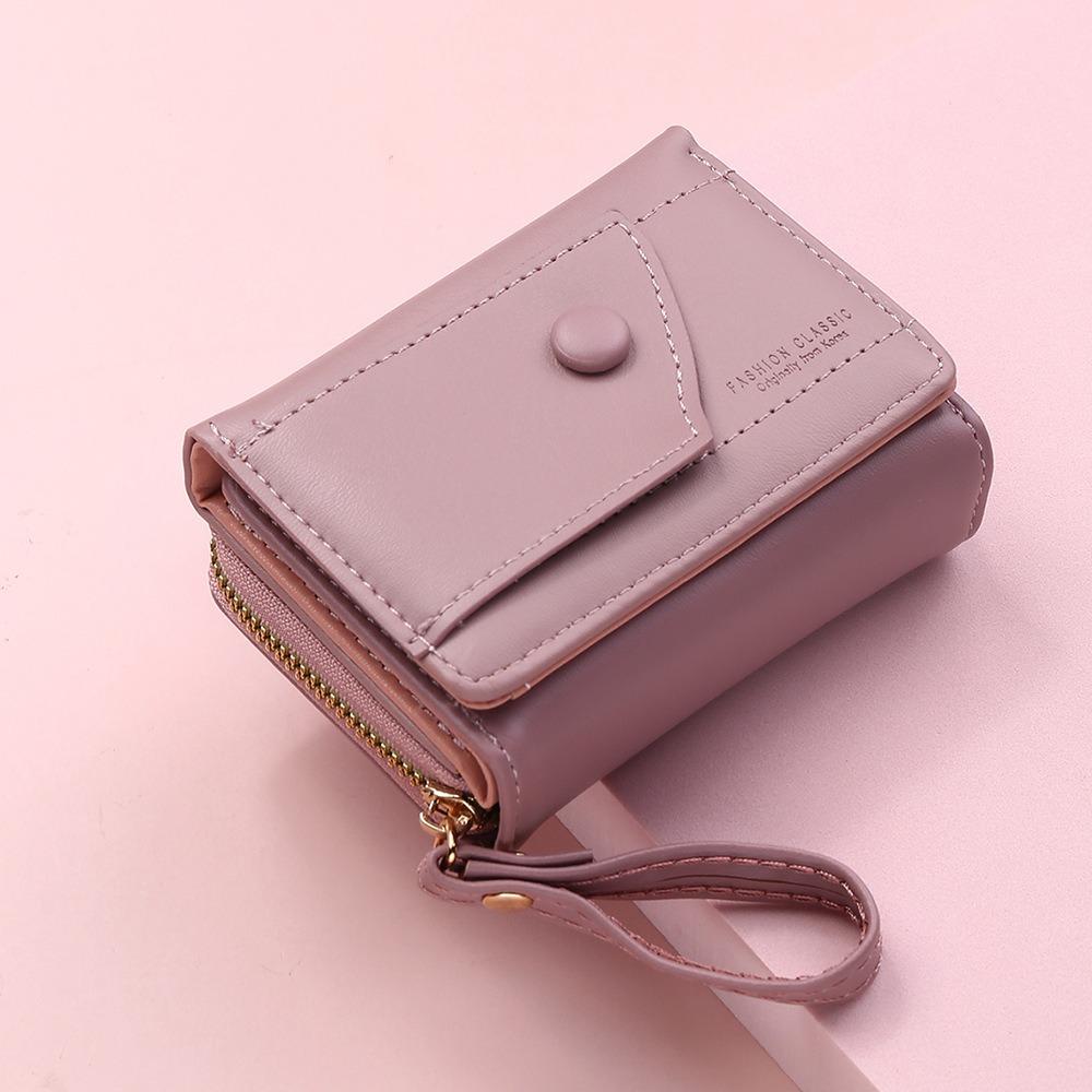 PU Leather Triple Fold Wallet Waterproof Women's Short Wallet Versatile Simplified Purse Shopping