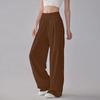 Women Gray High Waist Wide Leg Ice Silk Casual Pants