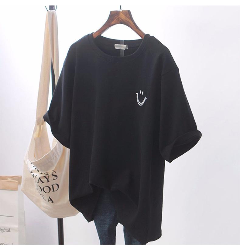 Women's Hong Kong Chic Loose Mid-Length Short-Sleeve White T-Shirt - Korean Style Summer Trend