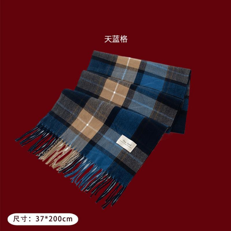 

New Ankara red plaid scarf winter atmosphere versatile women s cashmere feel scarf warm shawl 37 * 200cm (unmarked)