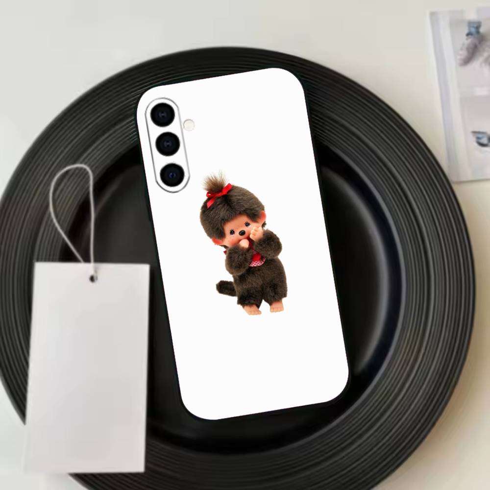 C-Cute Monchhichis Phone Case For Samsung Galaxy A73,A72,A71,A70,A53,A52,A51,Soft Silicone Black Cover
