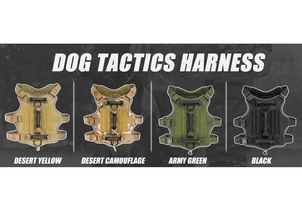 Reflective Tactical Dog Harness: Breathable, Lightweight, Anti-Pull Design for Large Dogs