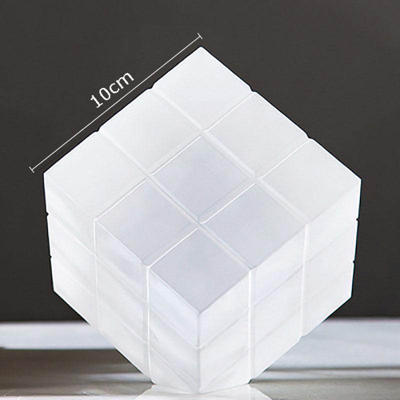 Minimalism Transparent Geometric Square Crystal Magic Cube Statue Desk Decoration Glass Magic Cube Sculpture Crafts Ornaments