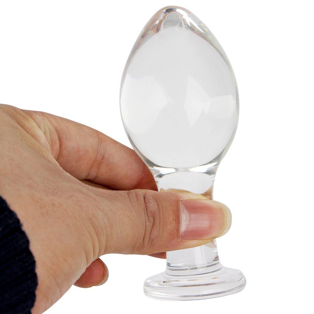 Anal Plug Glass Dildo Anal Beads Glitter Anal Pearl Anal Plug for Men Women Adult Goods 95CM45CM