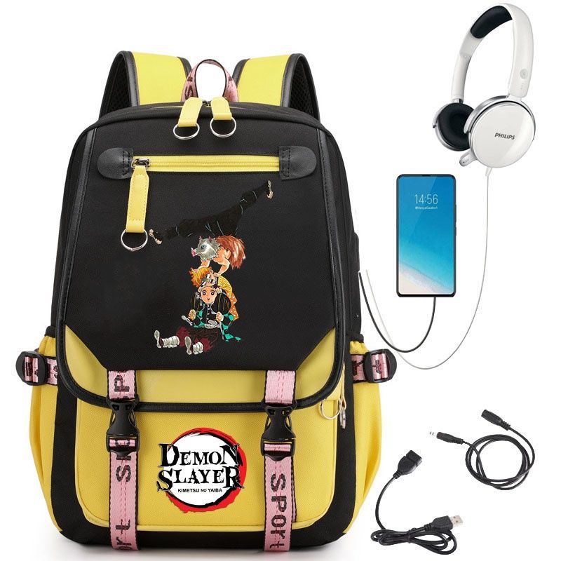 Demon Slayer Anime-Peripherie Rucksack stilvoller Anime-Themen-Schülerrucksack 0084