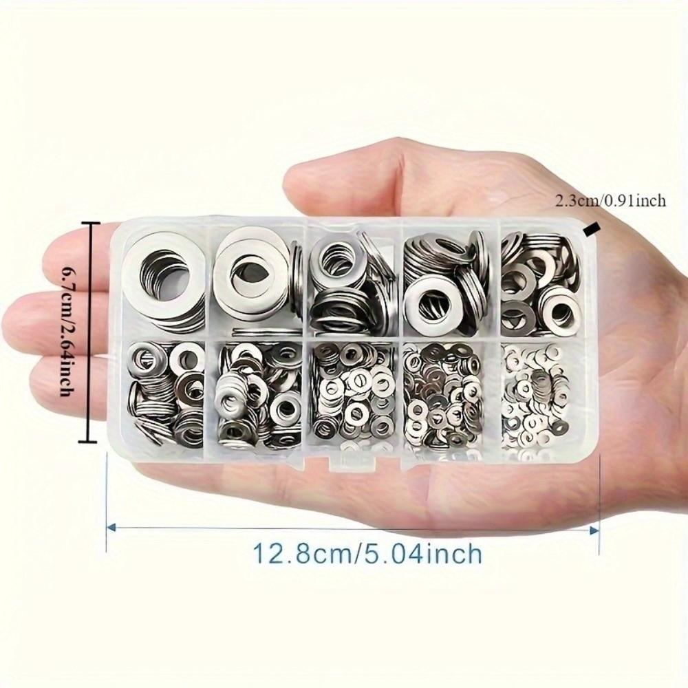 580Pcs Rust Resistant Lock Washer Assortment Flat Washer Kit  Electrical Connections