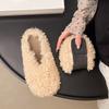 Baotou Lamb Wool Slippers Women's Autumn and Winter Wear 2025 New Thick-bottomed Muffin Internet Celebrity Piled Cotton Slippers